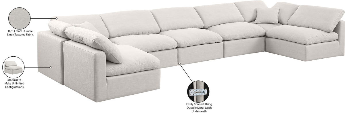 Indulge - Linen 7 Piece Modular U-Shaped Sectional