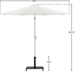 Fiji - Aluminum Patio Umbrella With Square Black And White Base