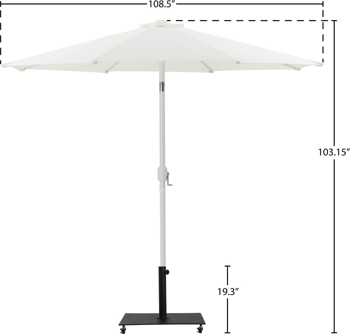 Fiji - Aluminum Patio Umbrella With Square Black And White Base
