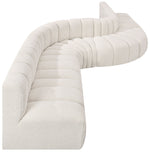 Arc - Boucle Fabric 8 Piece Curved Modular Sofa
