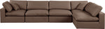 Comfy - 5 Piece Faux Leather Modular Sectional