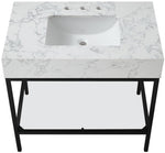 Marmo - Engineered Marble Bathroom Vanity With Black Base