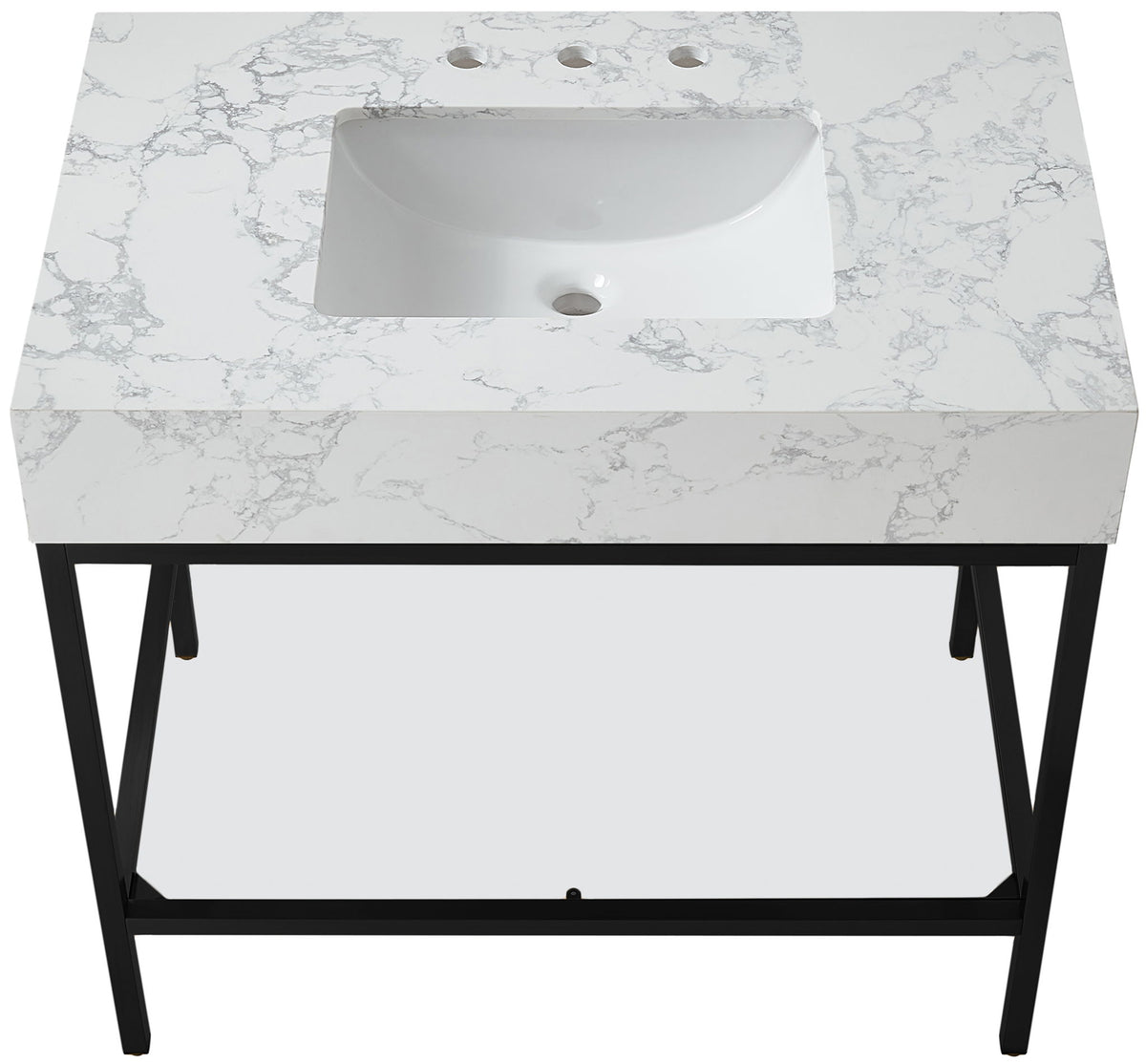 Marmo - Engineered Marble Bathroom Vanity With Black Base