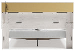 Altyra - King Upholstered Bookcase Bed With Storage - White