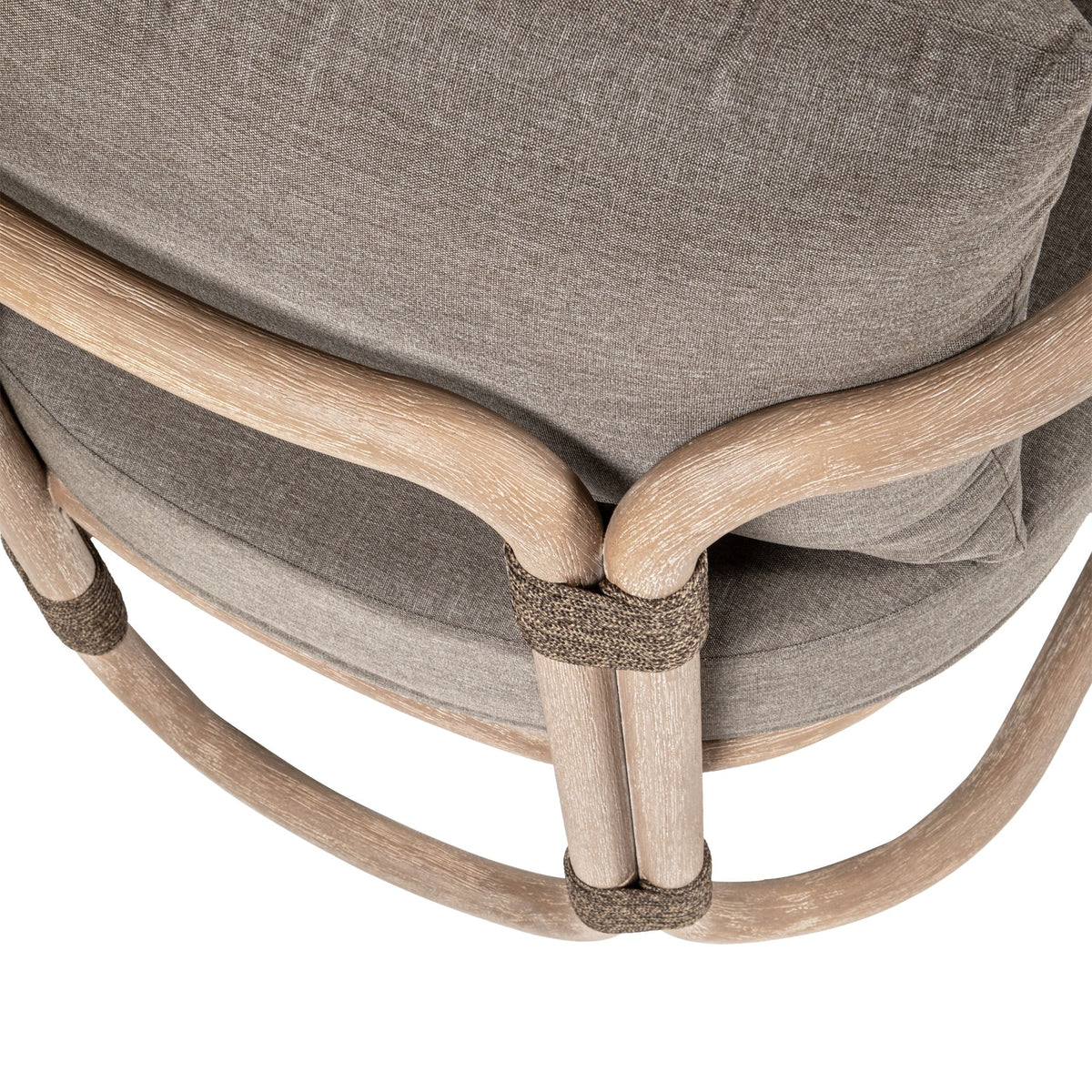 Baja - Outdoor Lounge Chair With Cushion - Brown Eucalyptus / Brown