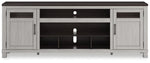 Darborn - XL TV Stand W/Fireplace Option - Gray / Brown