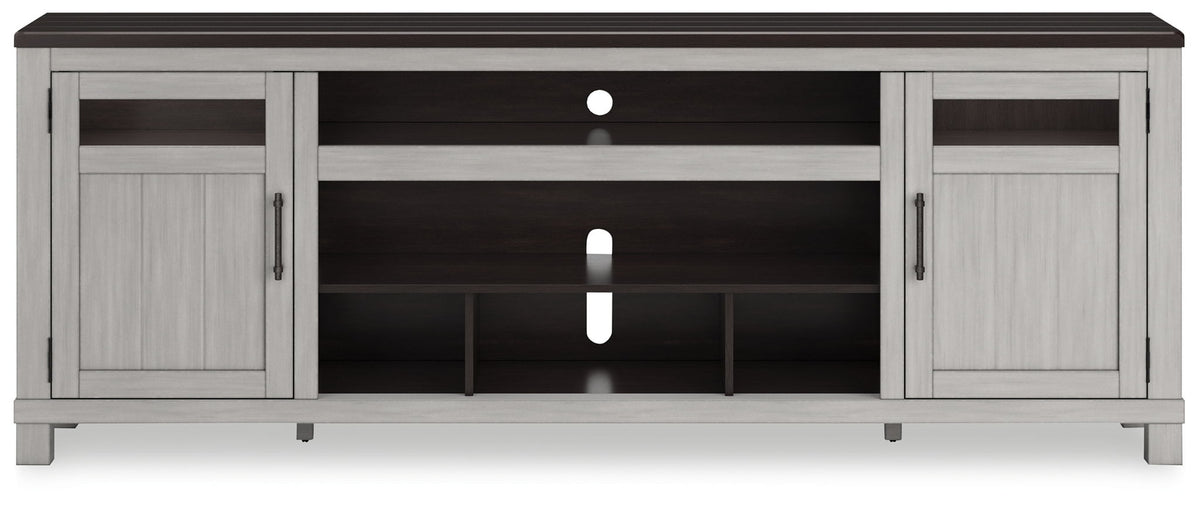 Darborn - XL TV Stand W/Fireplace Option - Gray / Brown