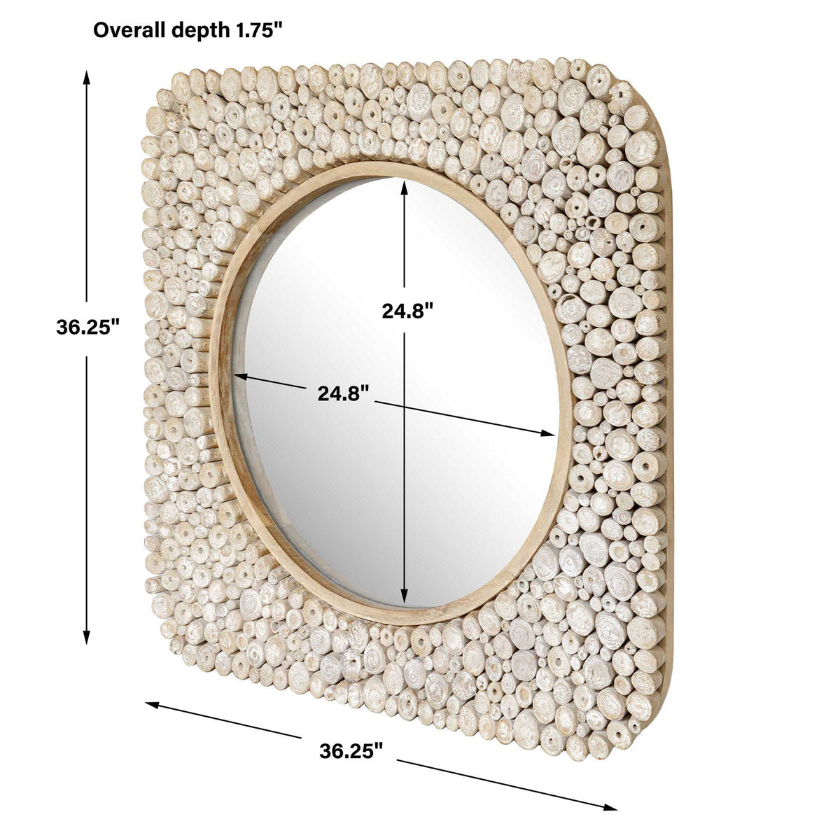 Merak - Teak Mosaic Mirror - Woodtone