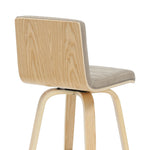 Vienna - 35.5" Swivel Counter Height Square Back Wood Bar Stool With Faux Leather Seat