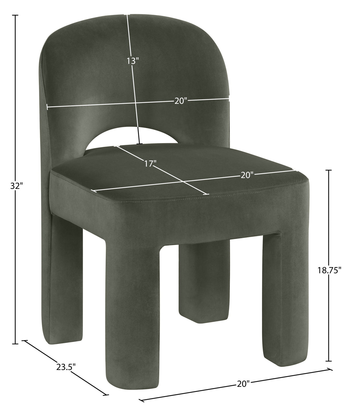 Celine - Velvet Performance Fabric Upholstered Dining Chair (Set of 2)