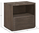Morino - Oak Veneer And Solid Wood Nightstand - Brown