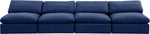 Comfy - Velvet Modular Armless Sofa 4 Seats