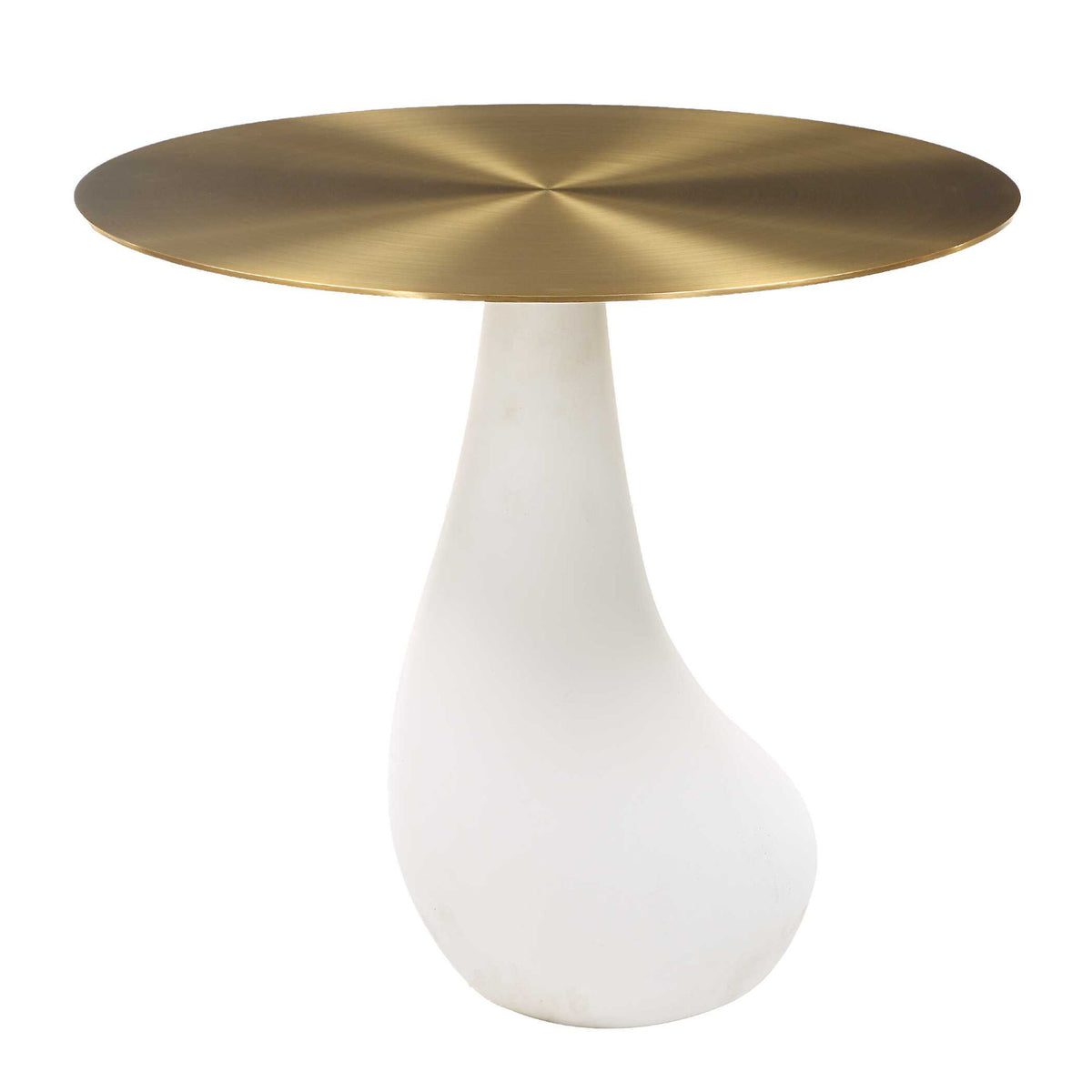 Ghost - Accent Table - Brass / White