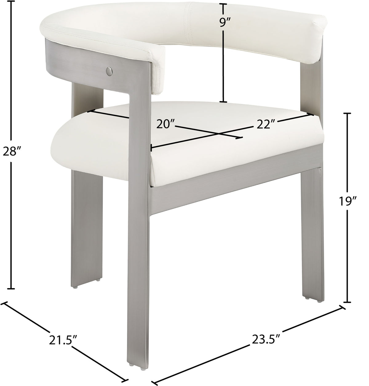Romeo - Faux Leather Dining Chair With Silver Base (Set of 2)