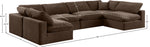 Comfy - 6 Piece Velvet Modular Armless Sectional