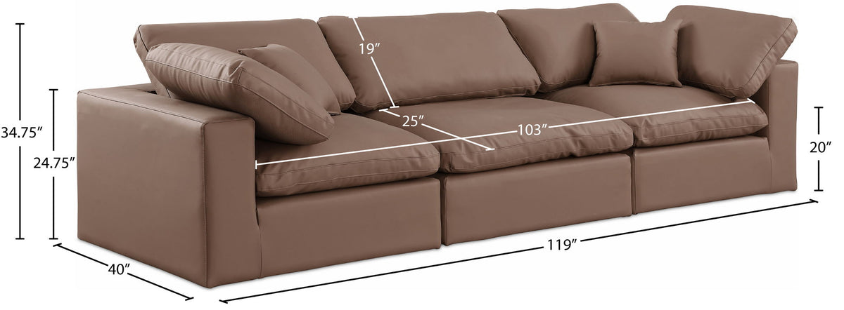 Comfy - Faux Leather Modular Sofa 3 Seats