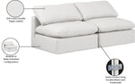 Indulge - Faux Leather 2 Seat Modular Armless Sofa