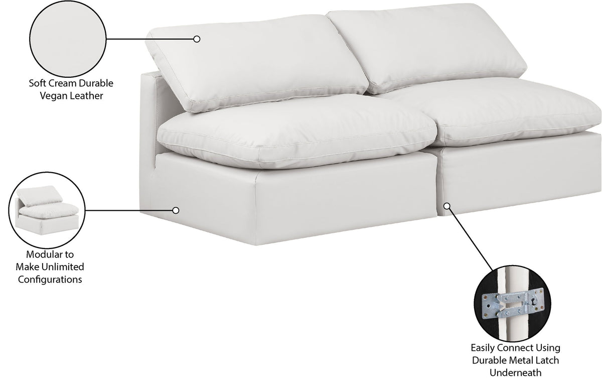 Indulge - Faux Leather 2 Seat Modular Armless Sofa