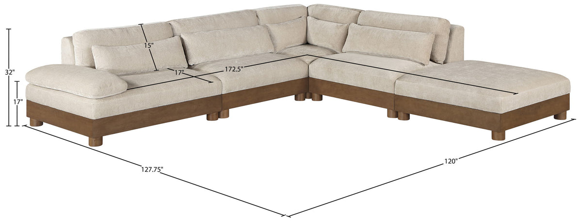 Turin - Chenille Fabric Upholstered Modular Sectional - Taupe