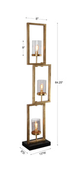 Cielo - Staggered Rectangles Floor Lamp - Gold