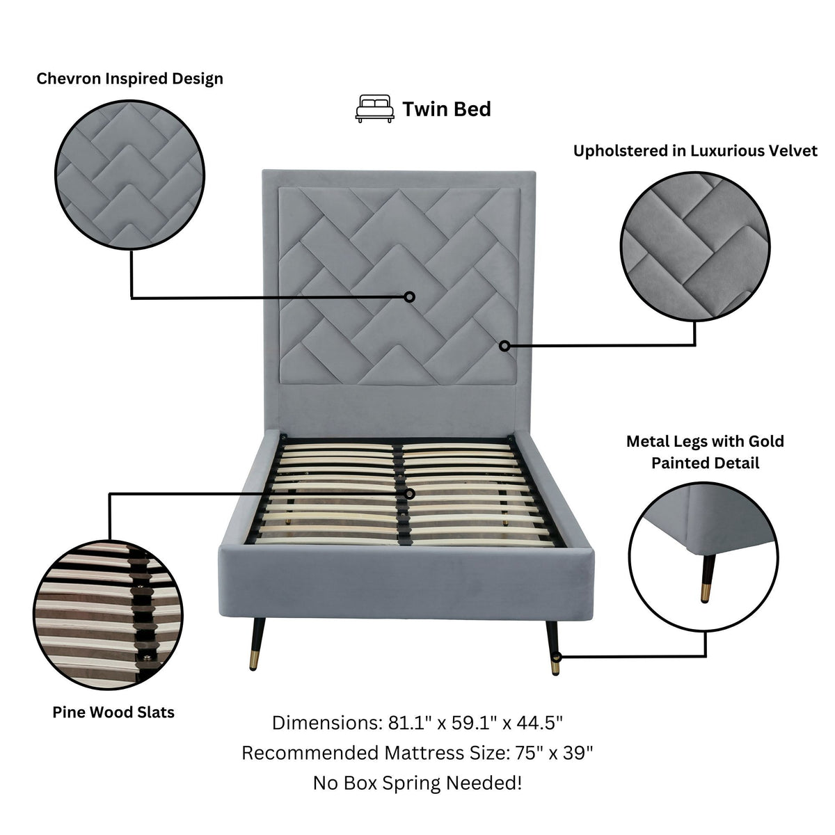 Manhattan Crosby - Upholstered Platform Bed