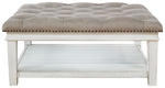Kanwyn - Uph Ottoman Cocktail Table - Whitewash