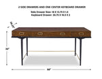 Glide - Desk - Gold / Woodtone