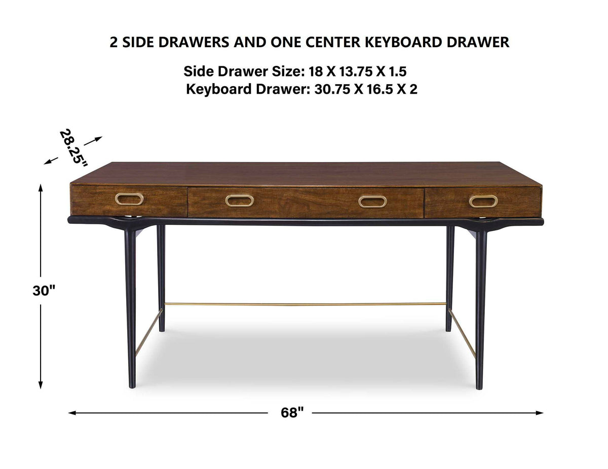 Glide - Desk - Gold / Woodtone