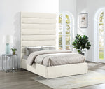 Adam - Chenille Fabric Bed With 89" Headboard