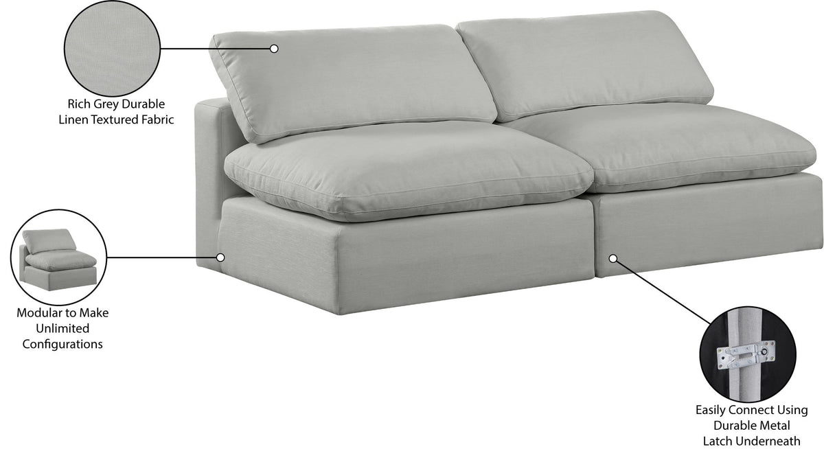 Comfy - Linen Modular Armless Sofa 2 Seats