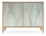 Melange - Joannie 2-Door Chest - Light Blue / Gold