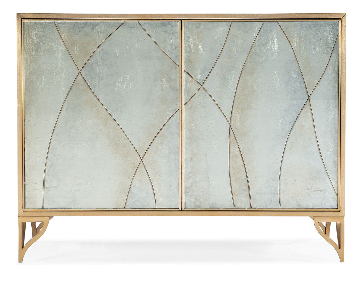 Melange - Joannie 2-Door Chest - Light Blue / Gold