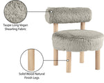Ambre - Vegan Shearling Fabric Accent Chair - Taupe