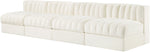 Rummi - Armless Velvet Performance Fabric Upholstered 4 Piece Modular Sofa