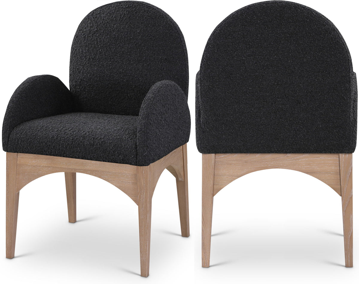Waldorf - Boucle Dining Arm Chair With Natural Legs