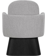 Marlowe - Linen Textured Fabric Upholstered Swivel Accent Chair - Stained Black