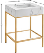 Marmo - Engineered Marble Bathroom Vanity With Gold Base