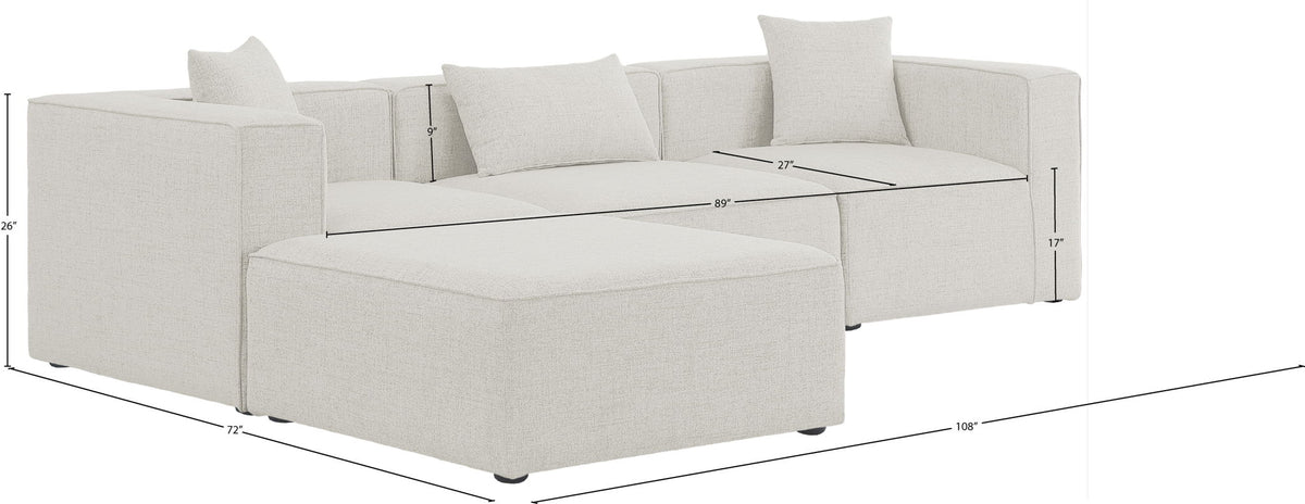 Cube - Linen 4 Piece Modular Sectional With Chaise