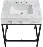 Marmo - Engineered Marble Bathroom Vanity With Black Base