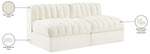 Rummi - Velvet Performance Fabric Upholstered 2 Piece Modular Armless Loveseat
