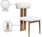 Dario - Boucle Dining Chair With Brown Frame (Set of 2) - Cream