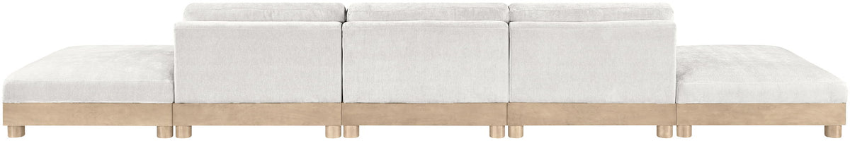 Turin - Chenille Fabric Upholstered Modular Sectional - White
