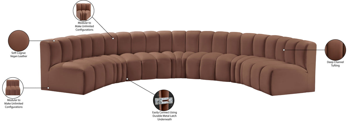 Arc - Faux Leather 7 Piece U-Shaped Modular Sofa