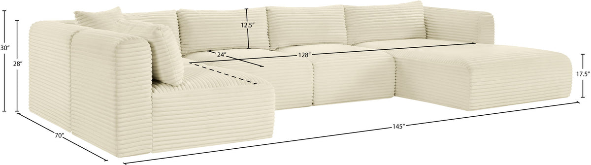 Shaggy - 5 Piece Modular U-Shaped Sectional
