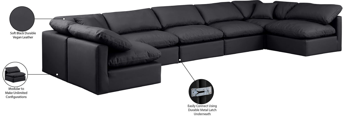 Indulge - Faux Leather 7 Piece Modular U-Shaped Sectional