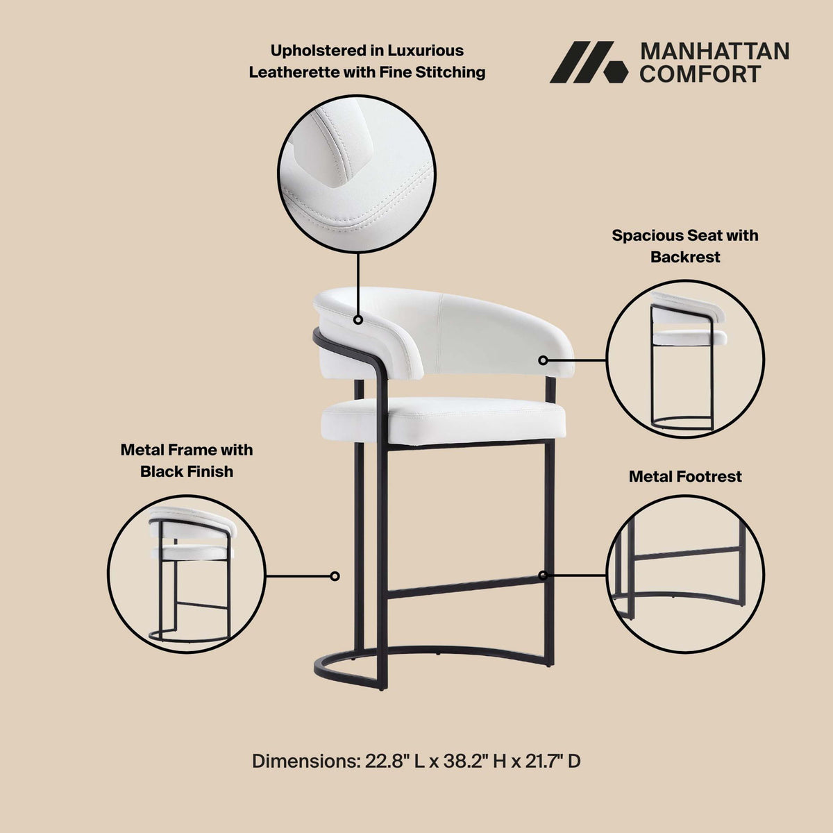 Manhattan Augusta - Counter Stool