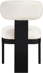 Timbra - Linen Textured Fabric Upholstered Dining Chair (Set of 2) - Black Base