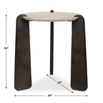 Talud - Modern Marble Side Table - Bronze / Gray
