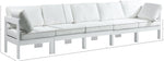 Nizuc - Outdoor Patio 5 Seat Modular Sofa With White Frame