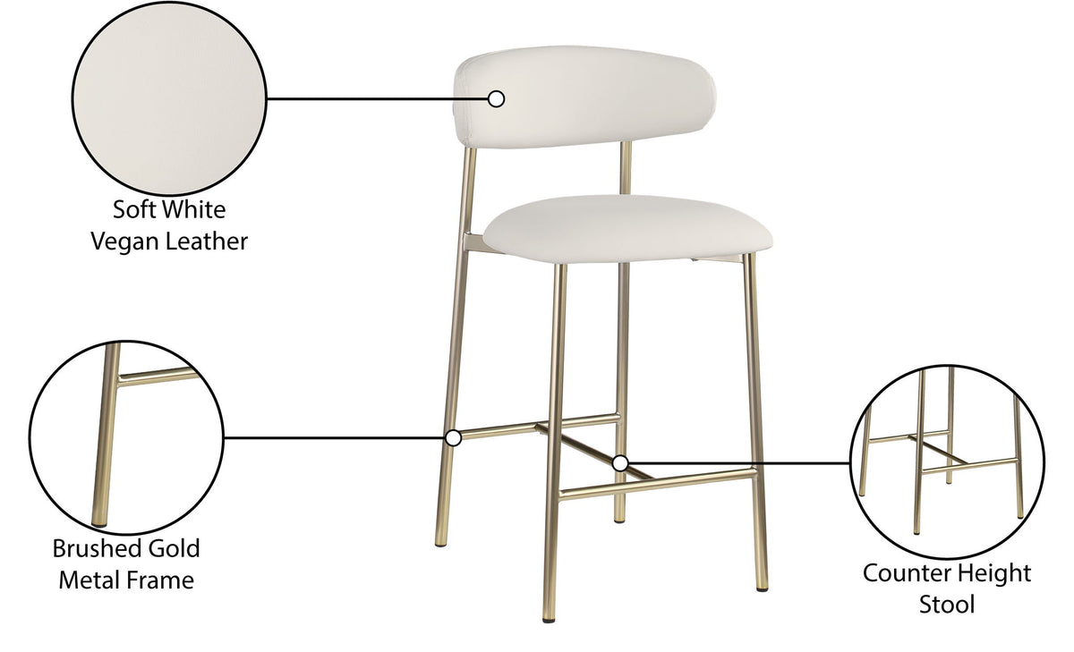 Lupita - Counter Stool With Brushed Gold Frame (Set of 2)